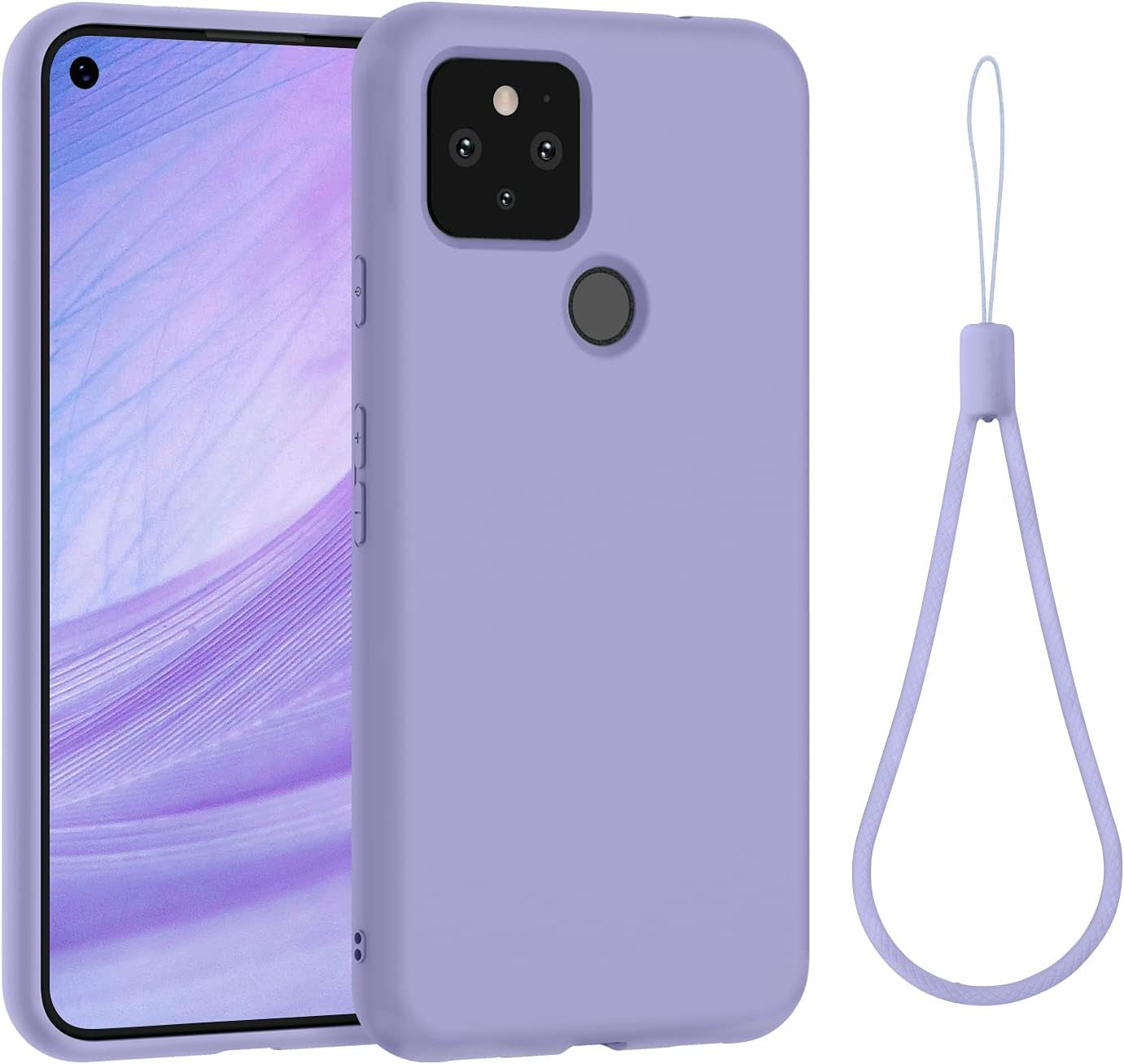 ABITKU Compatible with Google Pixel 5A Case, Slim Silicone Gel Rubber Case Cover (With Microfiber Lining) Full Body Shockproof Design for Google Pixel 5A 6.34 Inch 2021(Pink  abitku Clove Purple  