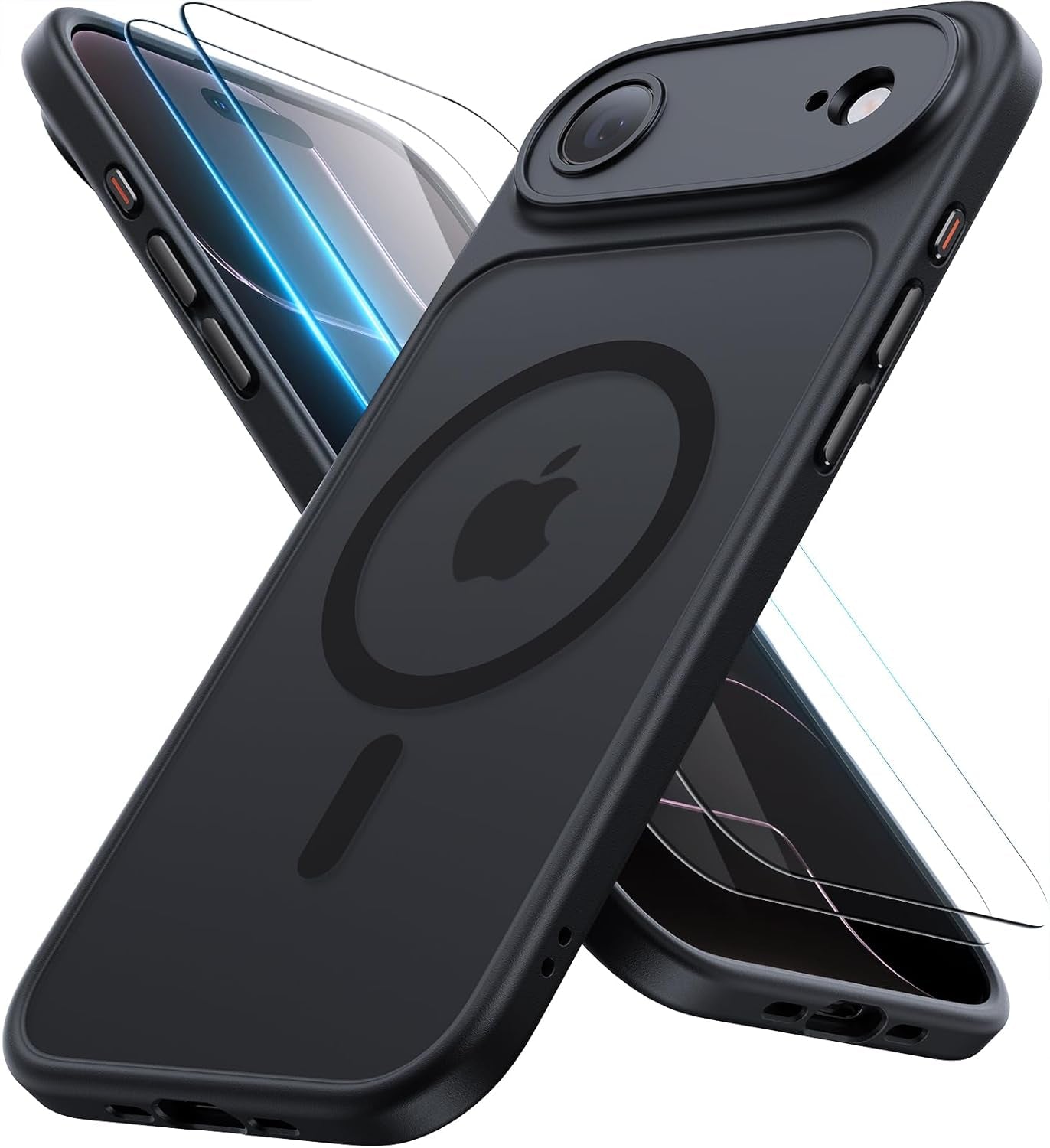 JJL for Iphone 17 Pro Case with 2 Pack Screen Protectors, Compatible with Magsafe, Full Camera Protection, Translucent Matte Magnetic Phone Cover, Deep Blue