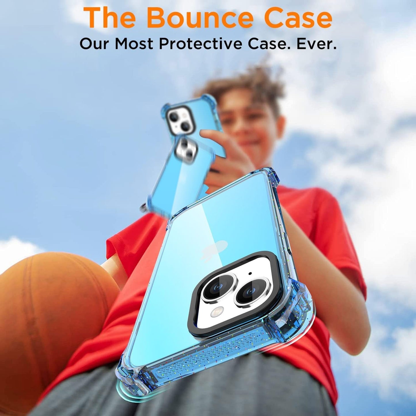 Aicase Clear Blue Bounce Case Compatible with Iphone 15 Plus, Impact Shockproof [Non-Yellowing] [21.3 FT Military Drop Protection] Anti-Scratch Protective Cell Phone Cover  AICase   