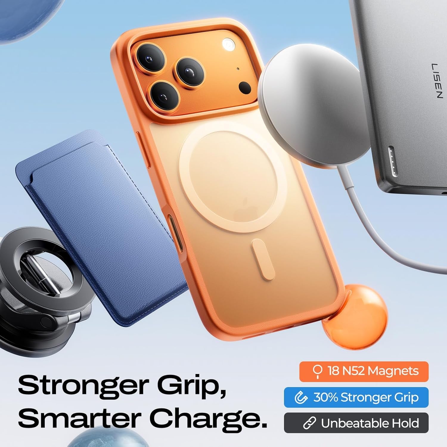 LISEN 3 in 1 Shockproof for Iphone 17 Pro Max Case [2025 Upgrade] (Compatible with Magsafe & Shockproof Military-Grade Protection) Magnetic Phone Cover Funda Para Iphone 17 Pro Max, 3-Color Set