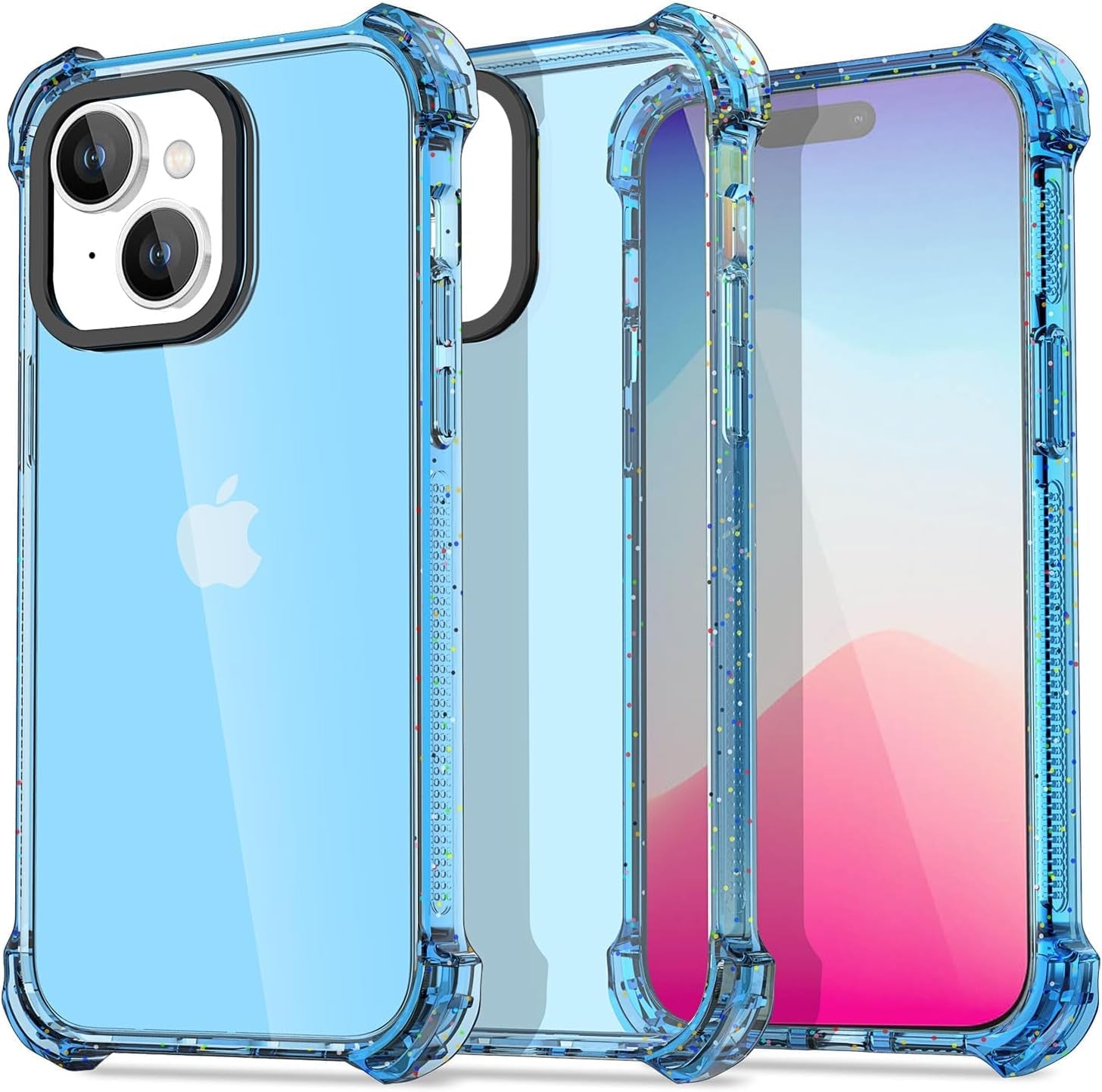 Aicase Clear Blue Bounce Case Compatible with Iphone 15 Plus, Impact Shockproof [Non-Yellowing] [21.3 FT Military Drop Protection] Anti-Scratch Protective Cell Phone Cover  AICase   