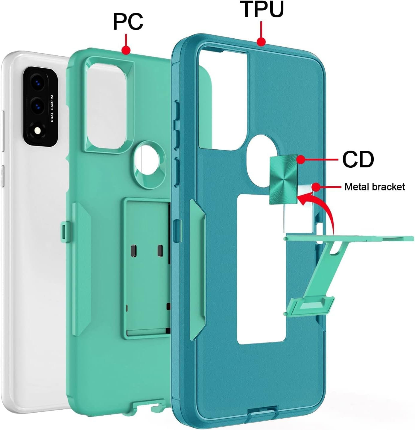 For Samsung Galaxy S22 plus 5G Case with Screen Protector Maximum Coverage and Kickstand, [Military Grade] Heavy-Duty Tough Rugged Shockproof Protective Case for Galaxy S22 plus 5G (Green)