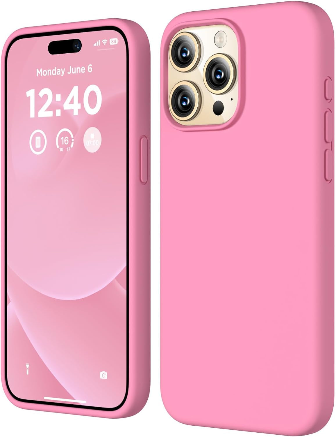 COFFKER Compatible with Iphone 15 Pro Case, Liquid Silicone Case, Full Body Shockproof Protective Cover Slim Thin Phone Case with Soft Anti-Scratch Microfiber Lining, 6.1 Inch-Orange  COFFKER   