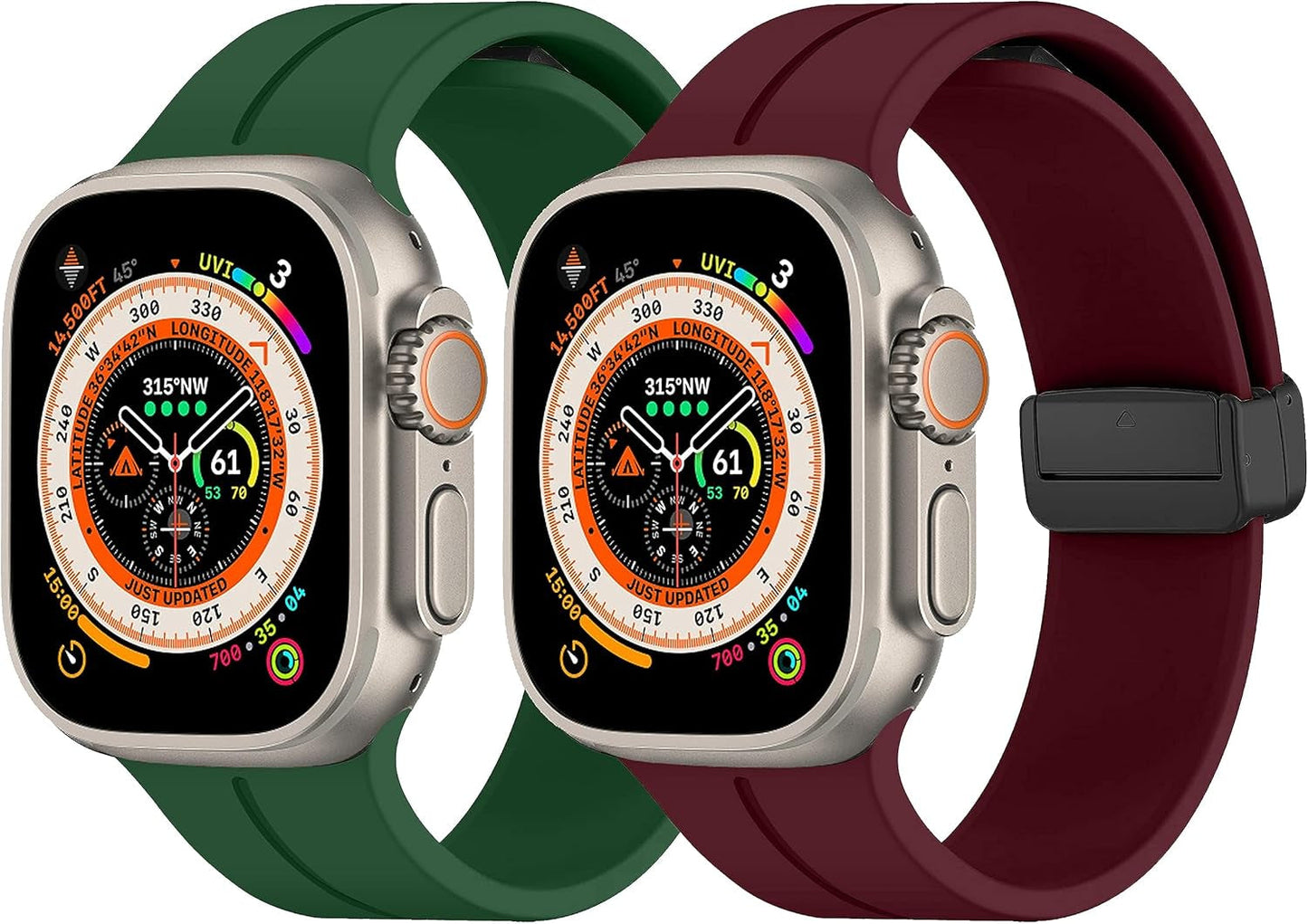 Bands for Apple Watch Strap Magnetic Lock 49Mm 45Mm 44Mm 42Mm 41Mm 40Mm 38Mm, Soft Silicon Sports Straps Compatible with Iwatch SE SE2 Series 8 7 6 5 4 3 2 1 [Watch NOT Included]