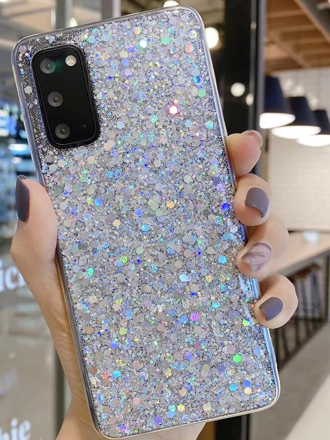 Designed for Samsung Galaxy S22 Case, Glitter Sparkle Bling Women Girls Cases Cute Rubber Slim Phone Protective Cover for Galaxy S22 Case 5G 6.1 Inch (Red)