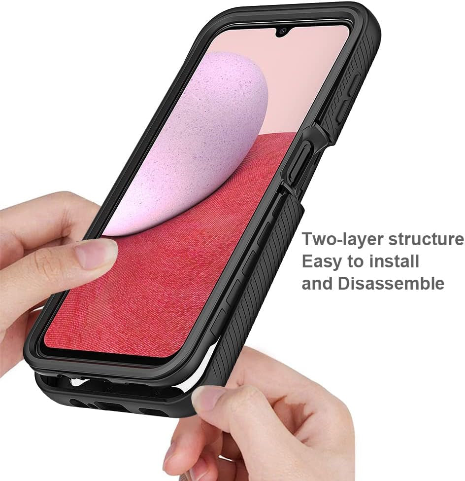 For Samsung Galaxy A14 5G Case Hybrid Drop Protection Clear Case Heavy Duty Hard Rugged Anti-Slip Bumper Anti-Scratch Armor Protective Phone Cover for Samsung Galaxy A14 Black