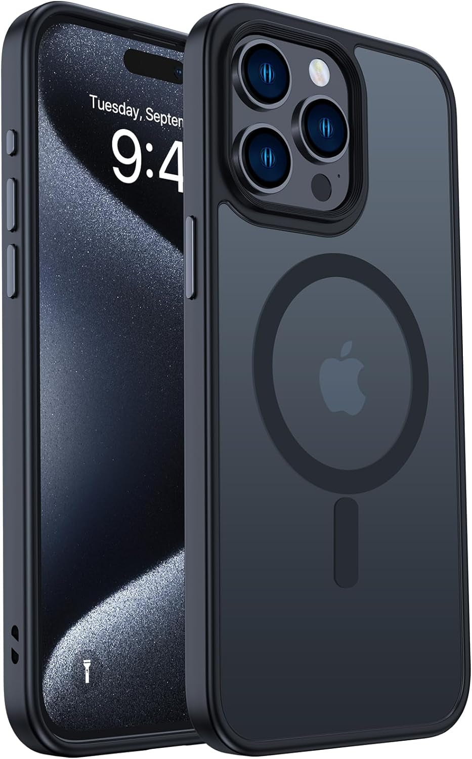 MGNOCDEF Magnetic Cases for Iphone 15 Pro Max Cases [Compatible with Magsafe & Military Grade Drop Protection], Slim Translucent Matte Back Phone Case for Iphone 15 Pro Max 6. 7", Blue  MGNOCDEF   