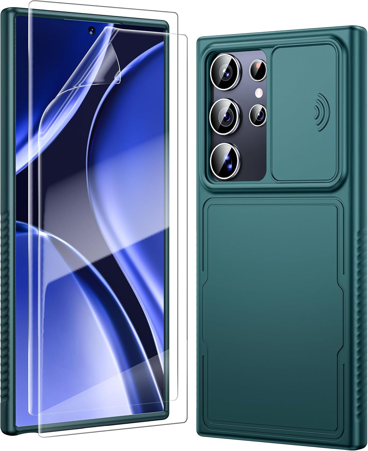 3 in 1 Magnetic for Samsung Galaxy S24 Ultra Case Crystal Clear [Compatible with Magsafe][No-Yellowing][2X Screen Protectors] Mil-Grade Shockproof Soft Phone Case for S24 Ultra 6.8" Clear