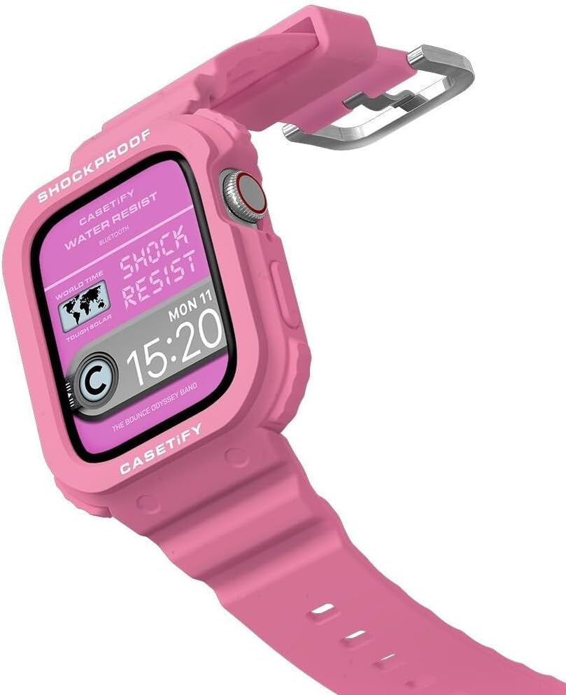 Casetify Bounce Odyssey Watch Band Compatible with Apple Watch - 40Mm/41Mm/44Mm/45Mm - Black/Silver/Bubble Gum/Electric Blue