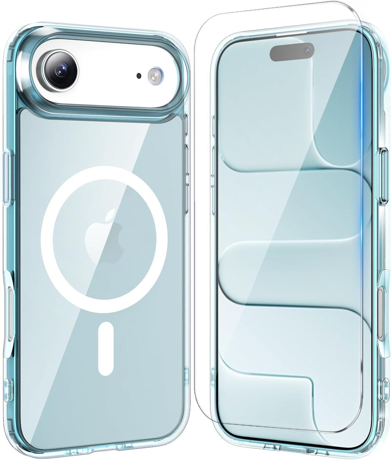 Temdan for Iphone 17 Pro Max Case Clear with Screen Protector, Compatible with Magsafe, Anti-Yellowing, Military-Grade Protection, Shockproof Slim Magnetic Phone Case Cover, Transparent