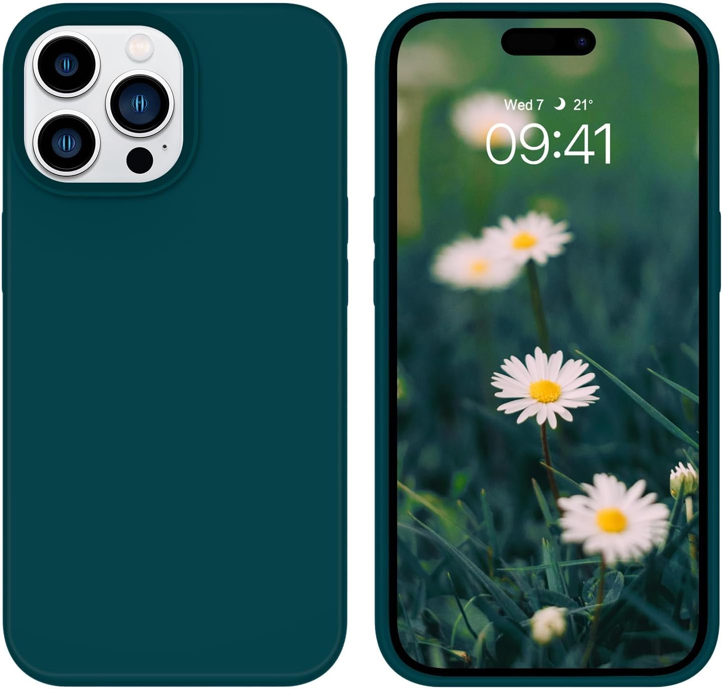 BENTOBEN for Iphone 14 Pro Max Case, Soft Silicone Gel Rubber Bumper Microfiber Lining Hard Back Shockproof Protective Phone Cover for Iphone 14 Pro Max 6.7", Copper Green  BENTOBEN T026-Dark Green  