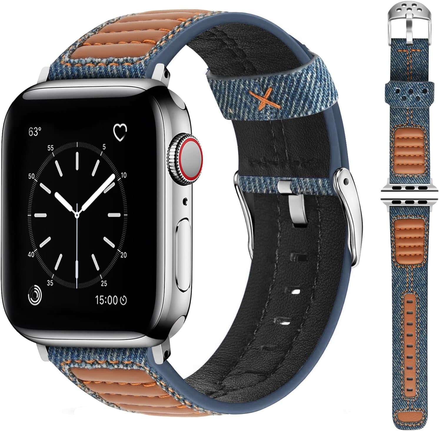 Fullmosa Café Racer Leather Apple Watch Band 49Mm 45Mm 44Mm 42Mm 41Mm 40Mm 38Mm Genuine Iwatch Bands for Men/Women Easily Upgrade Your Apple Watch with Premium Smart Watch Bands