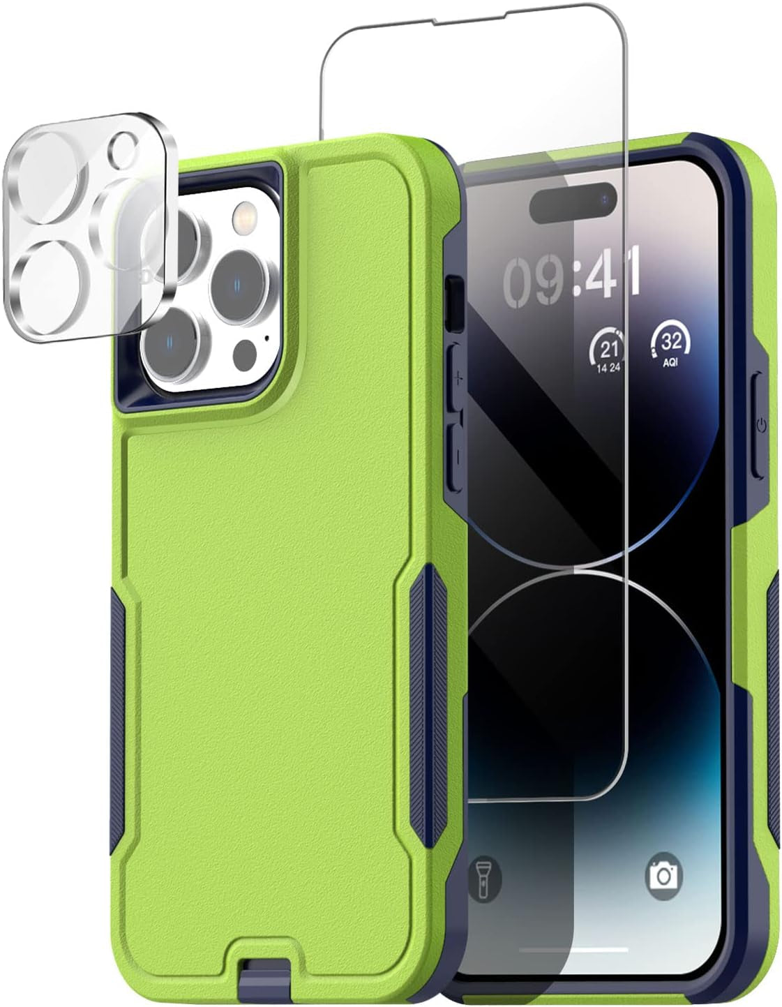 Aicase for Iphone 14 Pro Max Case with Glass Screen Protector+Camera Lens,Heavy Duty Drop Protection Full Body Rugged Shockproof Military Protective Tough Durable Cover for Iphone 14 Pro Max 6.7"_10  AICase   