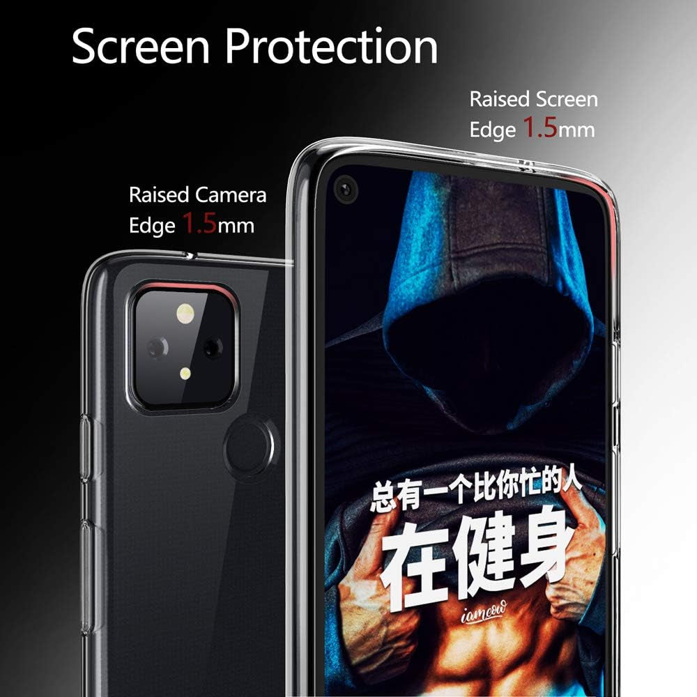 For Pixel 5 Case Clear Slim Thin Soft Skin Flexible TPU Scratch Resistant Silicone Gel Shockproof Protective Cases Cover for Google Pixel 5,Crystal Clear  DONGDEAR   