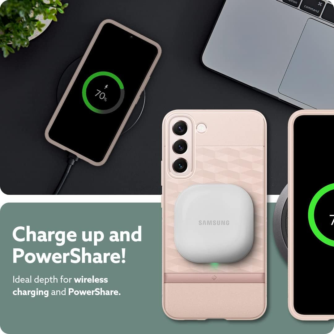 Caseology Parallax for Galaxy S22 Case, Enhanced Ergonomic Design - Indi Pink