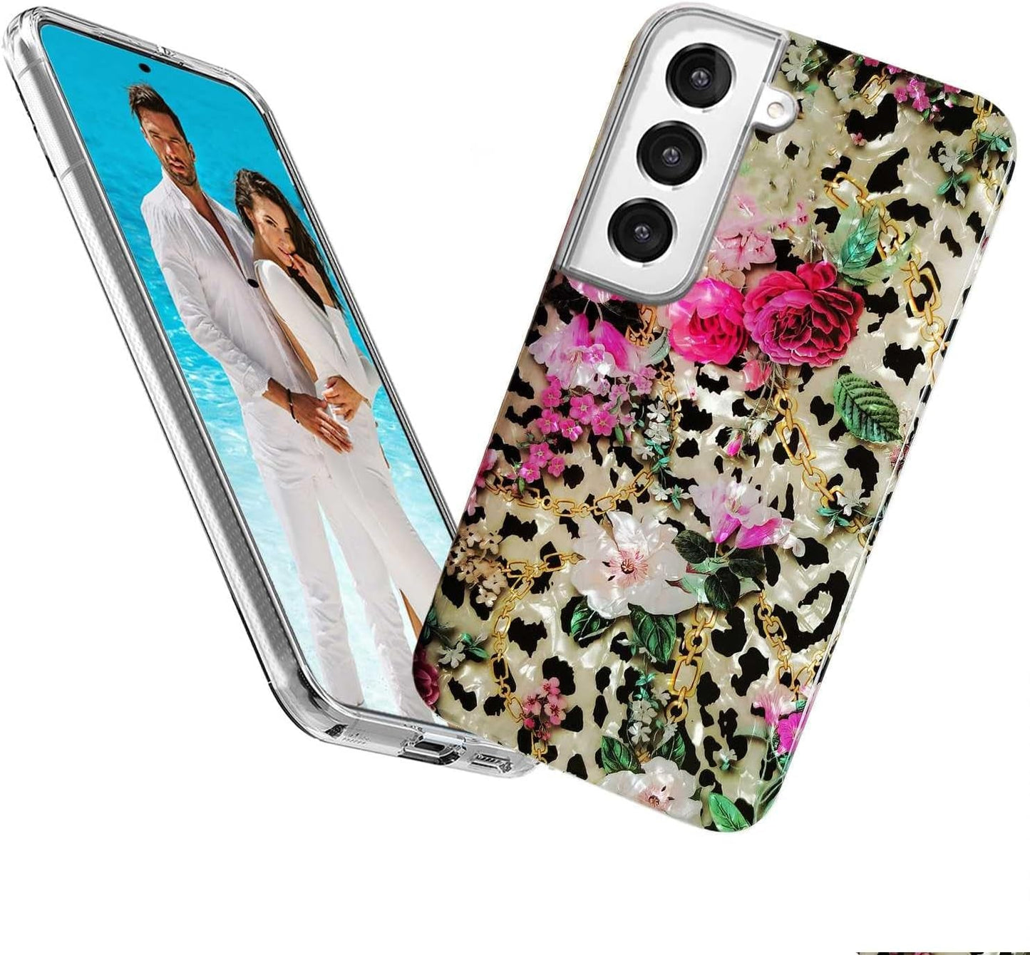 For Samsung Galaxy S22 plus Case for Girl Women Men, Glitter Mother of Pearl Shiny Sparkle Bling Slim Soft TPU Protective Back Phone Case Cover for Galaxy S22+ 6.6,Cute Pink Blue Mermaid Tail