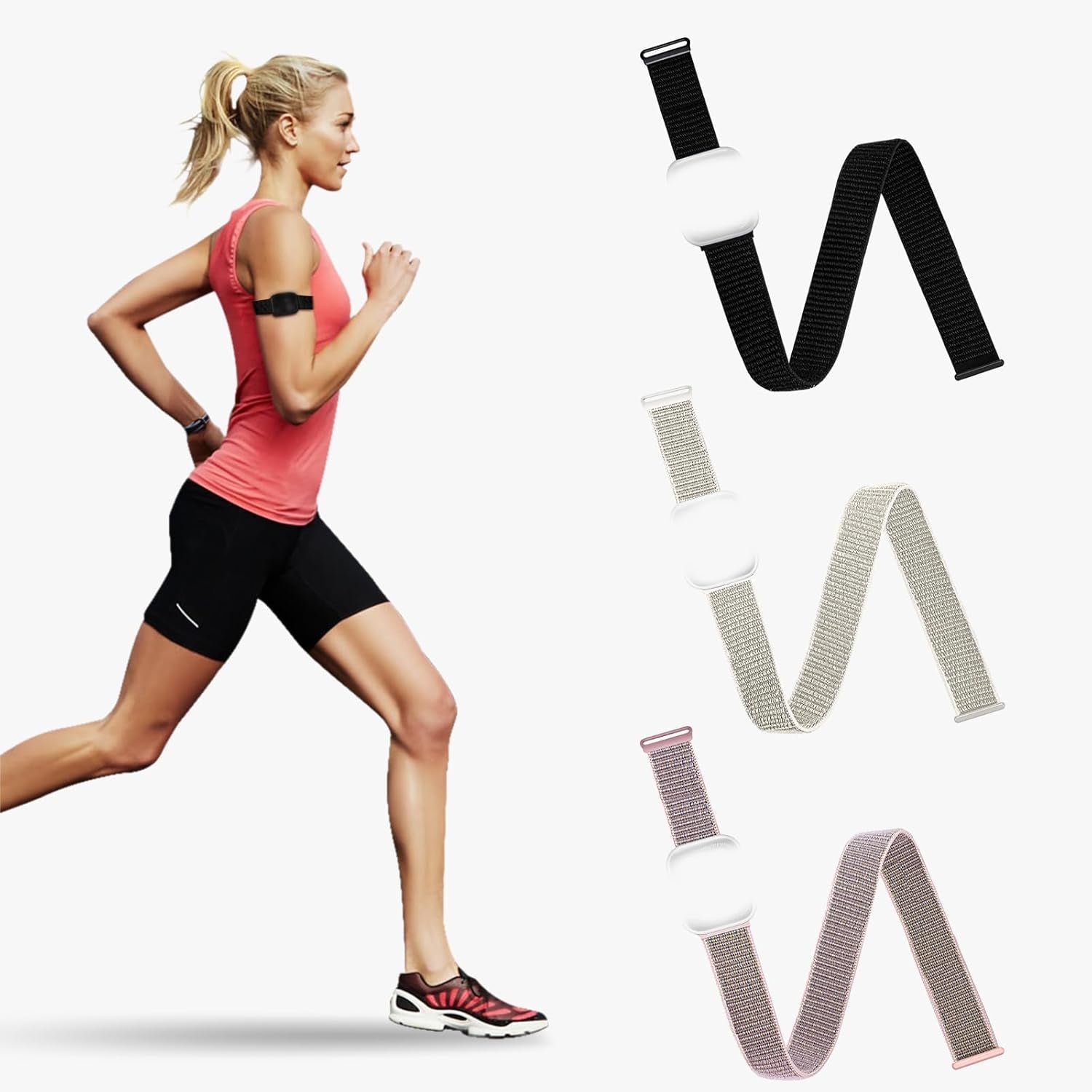 3 Pack Nylon Sport Ankle/Arm Bands Compatibel with Apple Watch Band 38Mm 40Mm 41Mm 42Mm 44Mm 45Mm 49Mm Ultra Iwatch Series 8 7 6 SE 5 4 3 2 1,Elastic Braided Arm Bands for Women