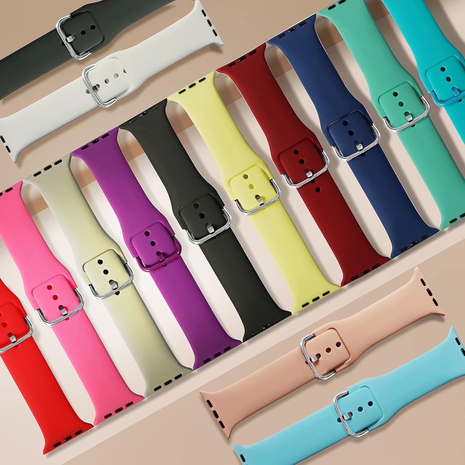 14Pack Compatible with Apple Watch Band 38Mm 40Mm 41Mm 42Mm 44Mm 45Mm 49Mm, Soft Silicone Sport Replacement Strap for Iwatch Series Ultra 9 8 7 6 5 4 3 2 1 SE, Women Men