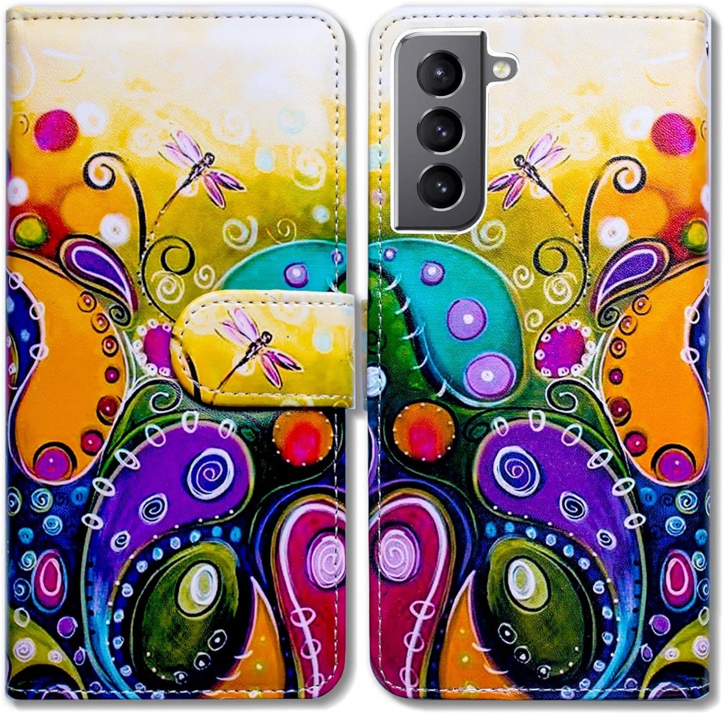 Bcov Galaxy S22 plus Case, Retro American Flag Leather Flip Phone Case Wallet Cover with Card Slot Holder Kickstand for Samsung Galaxy S22 plus 5G / S22+