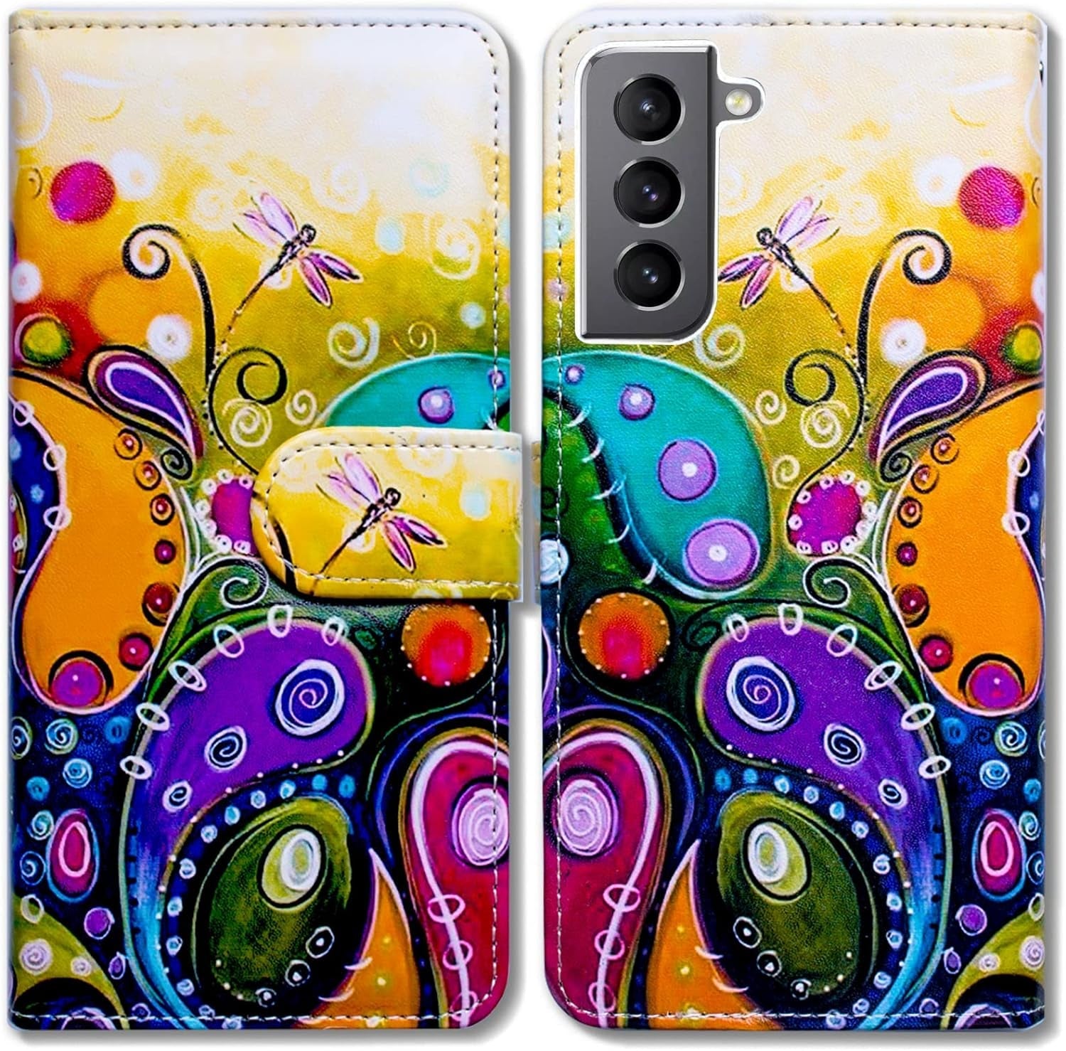 Bcov Galaxy S22 plus Case, Retro American Flag Leather Flip Phone Case Wallet Cover with Card Slot Holder Kickstand for Samsung Galaxy S22 plus 5G / S22+