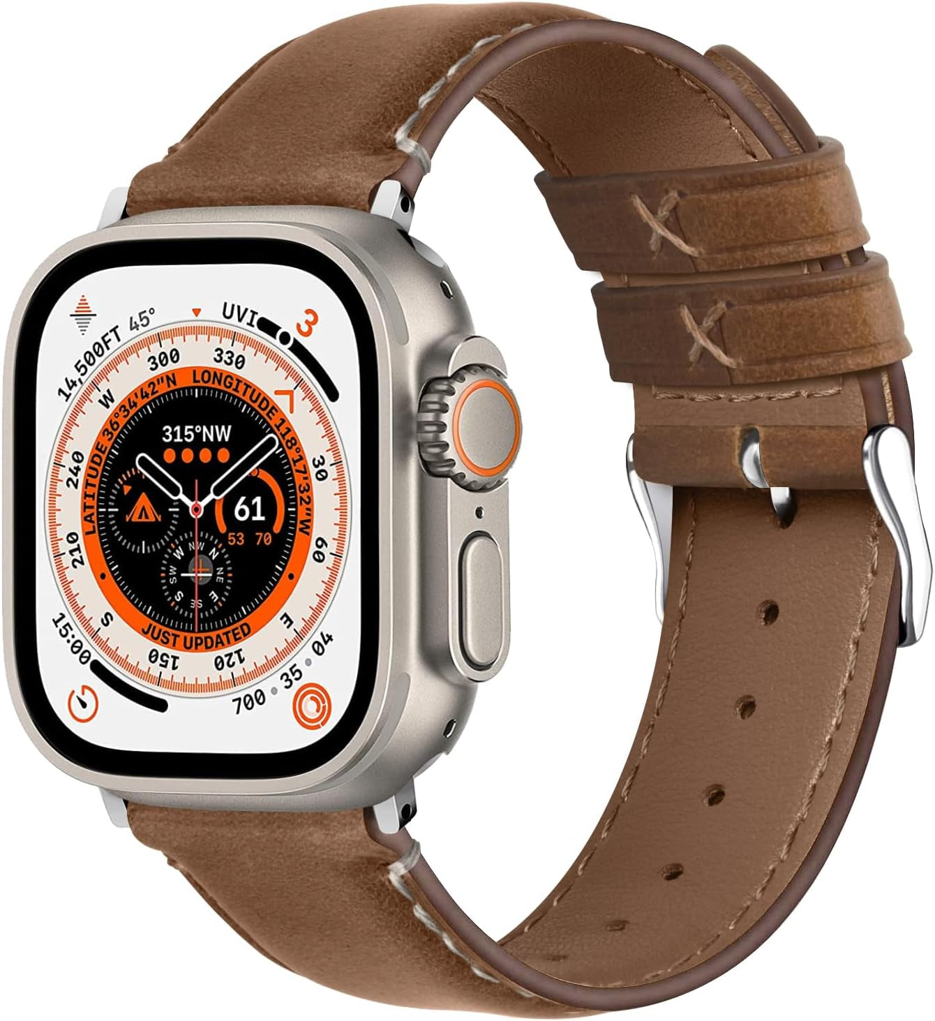 Fullmosa Retro Leather Bands Compatible with Apple Watch 38Mm 40Mm 41Mm for Men Women, Top Grain Real Leather Strap for Iwatch Series 9/8/7/6/5/4/3/2/1/SE/SE2, Brown+Black Buckle
