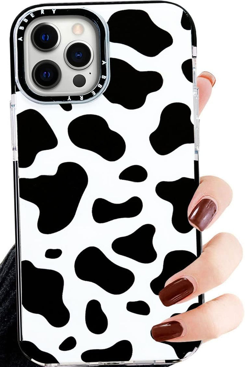 Abbery Designed for Iphone 15 plus Case Cow Print Clear with Design Cow Pattern Cute Durable Silicone TPU Sturdy Shockproof Protective Woman Girls Aessthetic Phone Cover (For Iphone 15 Plus)  Abbery For Iphone 12 Pro Max  