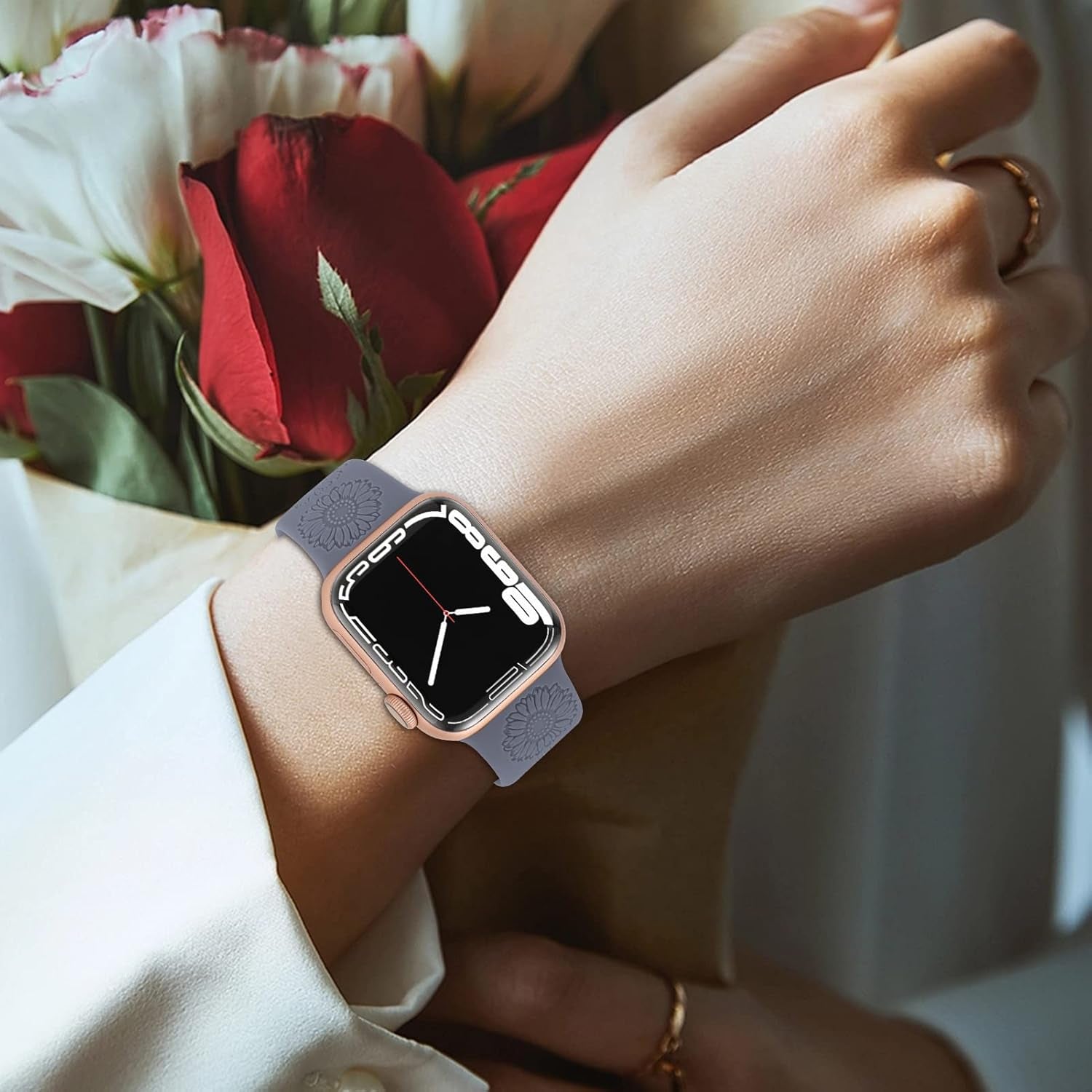 Aopigavi Engraved Designer Sport Bands Compatible with Apple Watch Bands 42Mm 44Mm 38Mm 41Mm 40Mm 45Mm 49Mm, Soft Waterproof Silicone Strap Wristband for Iwatch Ultra/Se Series 8/7/6/5/4/3/2/1