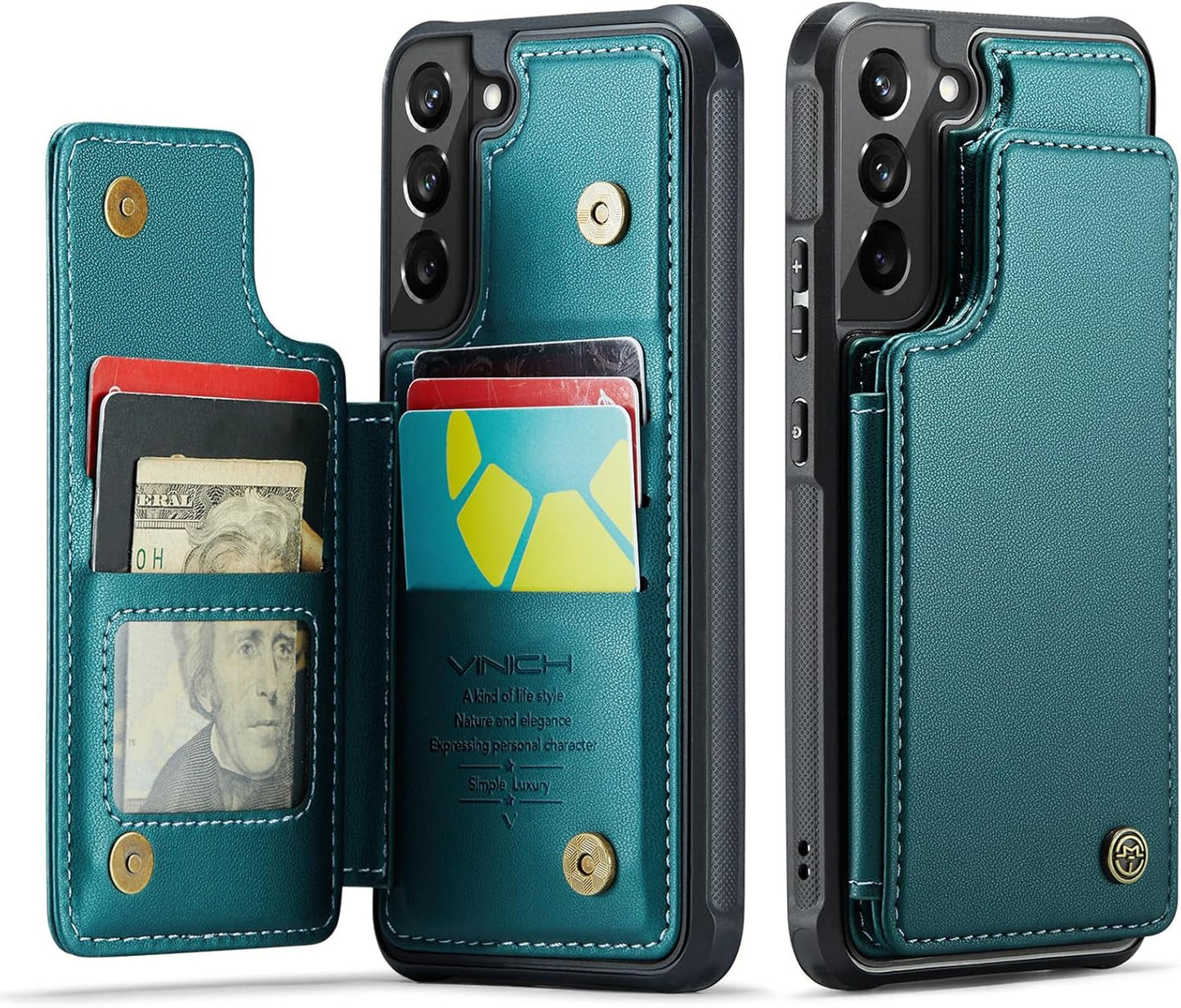 For Samsung Galaxy S22 plus Case with Card Holder, for Samsung S22 plus Wallet Case for Women Men with RFID Blocking, Durable Kickstand Shockproof Case for Galaxy S22 plus 5G, Purple