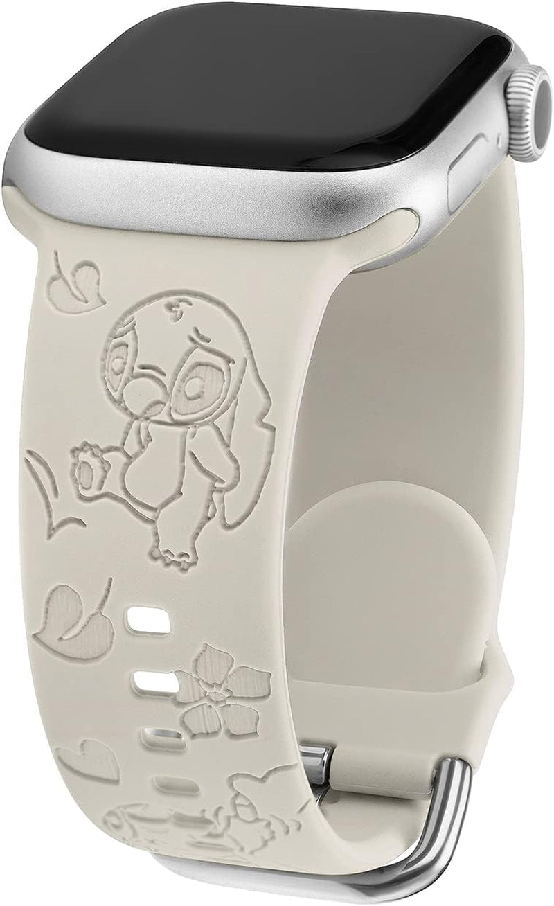 Engraved Sport Strap Compatible with Apple Watch Bands 38 40 41 42 44 45Mm, Women Man Cute Soft Silicone Wristband Replacement Iwatch Series 8 7 6 5 4 3 2 1 SE