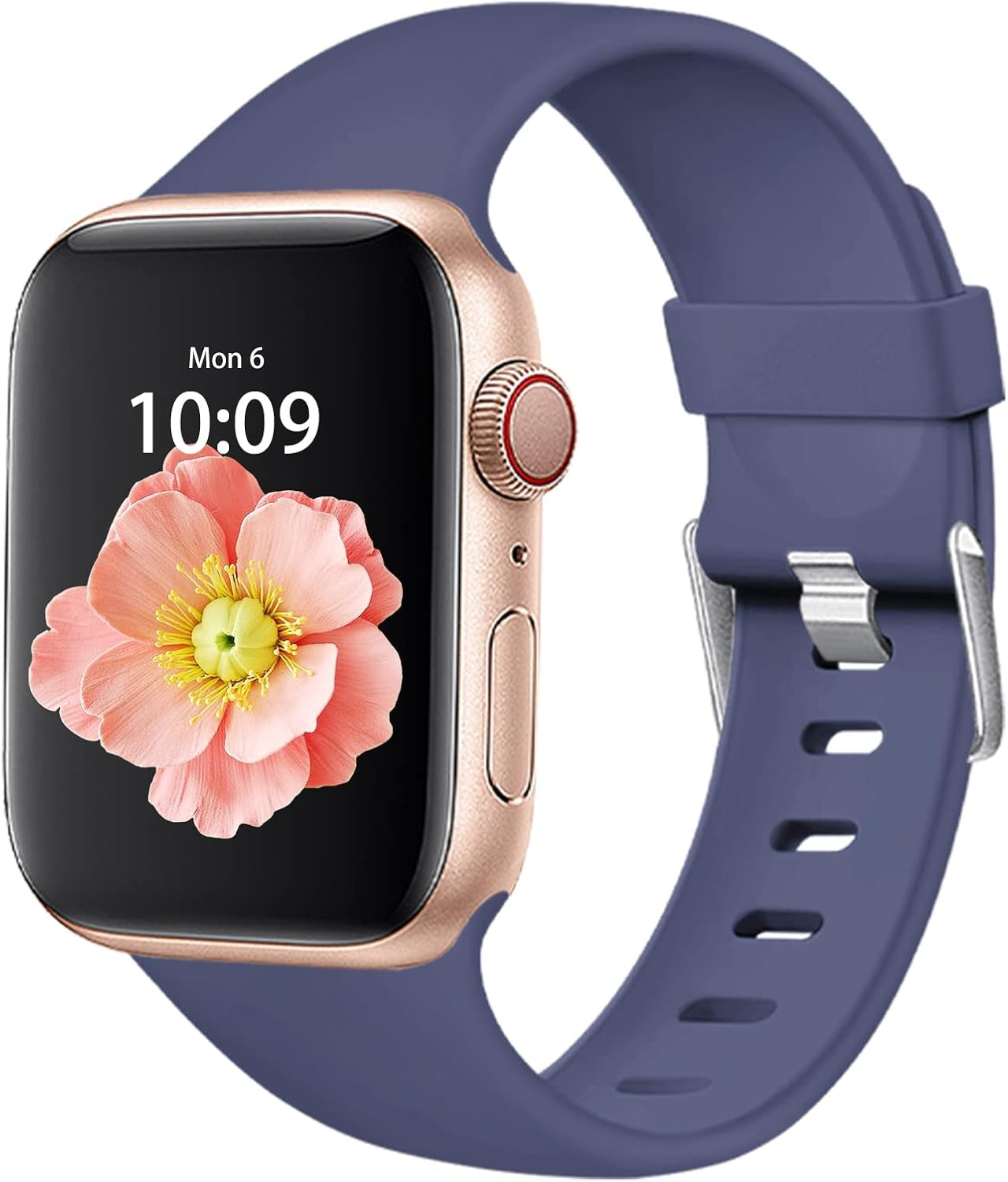 Compatible for Apple Watch Band 38Mm 40Mm 41Mm 42Mm 44Mm 45Mm,Soft Silicone Sport Replacement Strap Compatible with Iwatch Series SE/7/6/5/4/3/2/1 Women Men