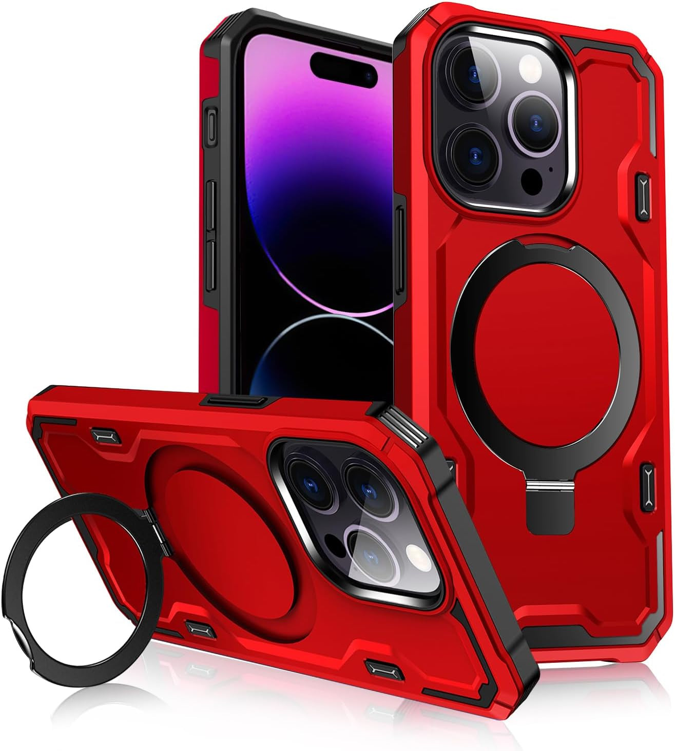 Lokyoo for Iphone 14 Pro Max Case, [Compatible with Magsafe] [Invisible Built in Stand & Ring Holder] Mil-Grade, Dual Layer Shockproof Full Protective Case for 14 Pro Max-Black  Lokyoo   