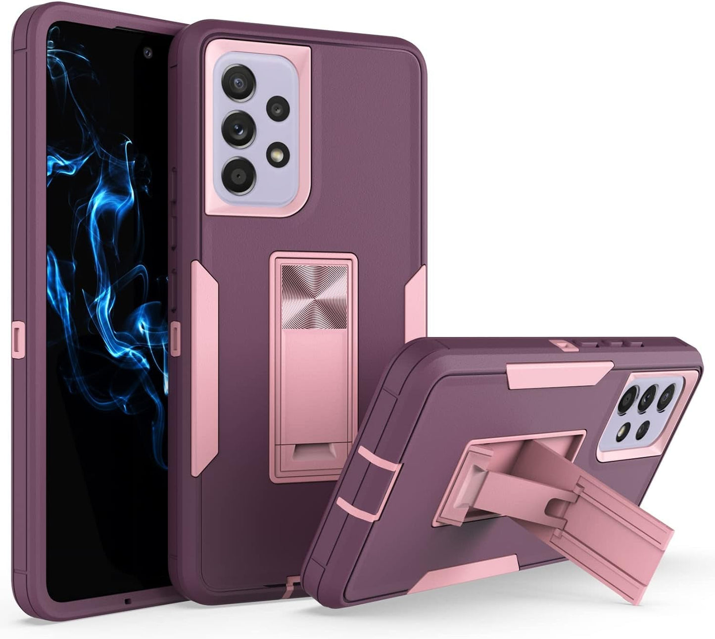 Designed for Samsung Galaxy A53 5G Kickstand Case with Military Grade Drop Protection Work with Magnetic Car Mount, Dustproof Waterproof Hybrid Hard PC Case for Men Women - Black