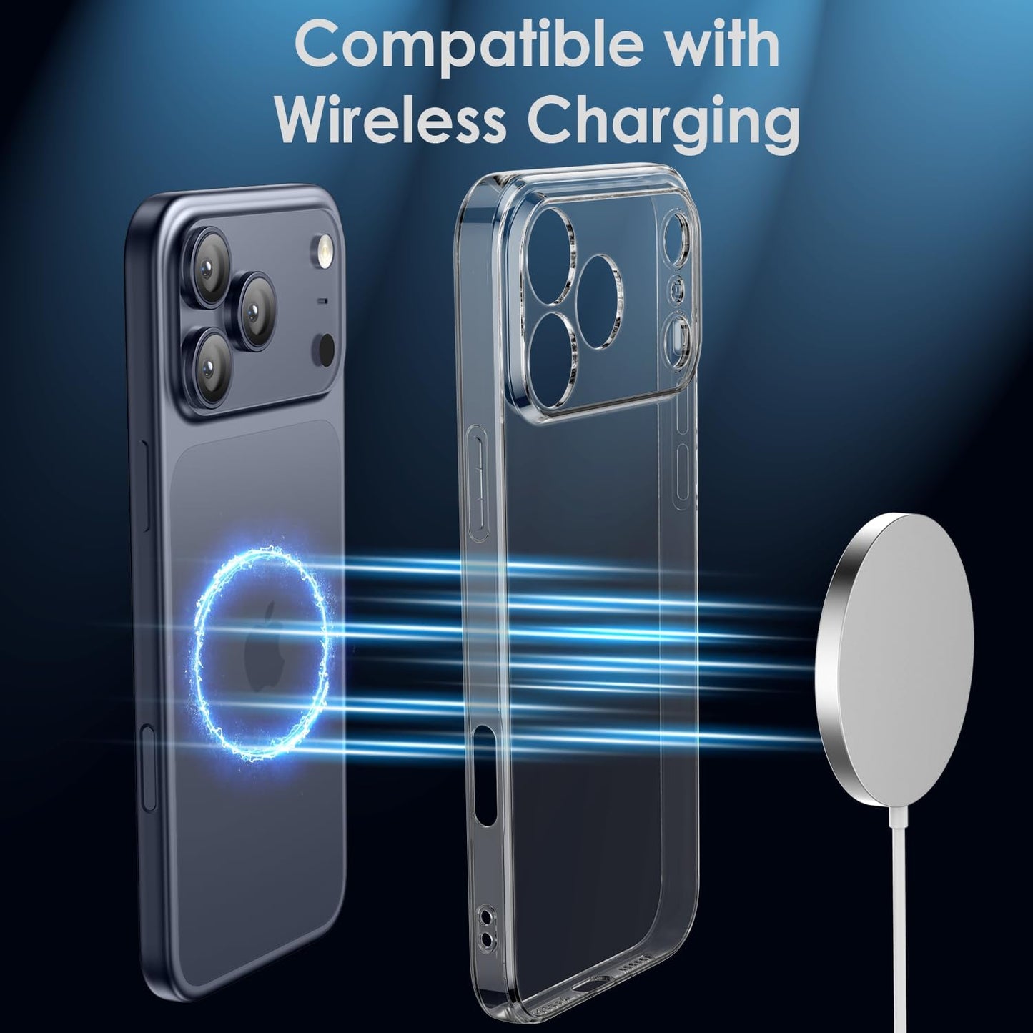 Shamo'S Clear TPU Case for Iphone 17 Pro Max – with Camera Protection, Ultra Slim, Shockproof, Anti-Yellowing, Scratch-Resistant, Wireless Charging Compatible, Enhanced Grip (For Iphone 17 Pro Max)