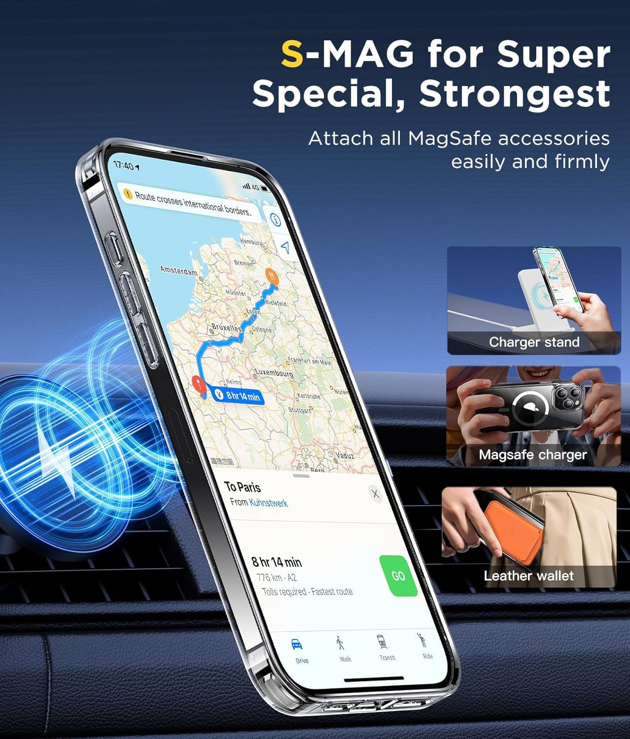 Humixx Magnetic Clear for Iphone 15 Pro Max Case, [Compatible with Magsafe] [Non-Yellowing] Slim Fit yet Protective Anti-Fingerprints Shockproof Bumper with Airbag Cover 6.7 Inch - Crystal Clear  Humixx   