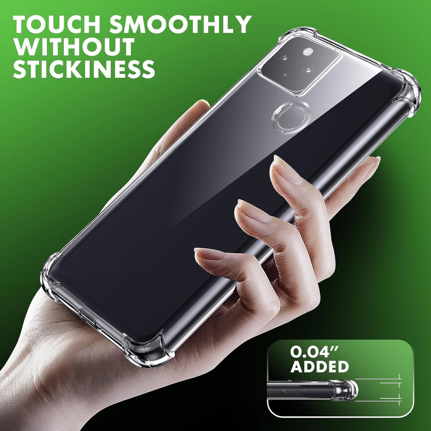 Case for Google Pixel 4A 5G Phone Case, with 1 Piece Screen Protector, TPU Bumper Shockproof Silicone Fullbody Protective Case Cover for Google Pixel 4A 5G, Transparent  Ikziwreo   