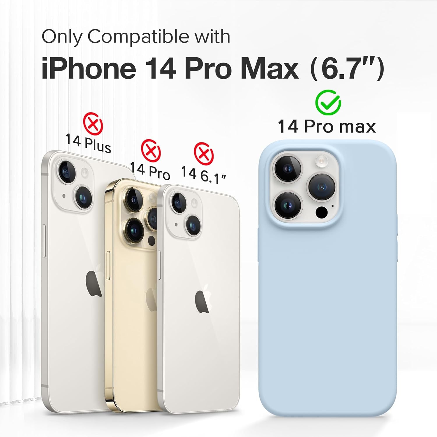 GONEZ for Iphone 14 Pro Max Case Silicone, Compatible with Magsafe, with 2X Screen Protector + 2X Camera Lens Protector, Liquid Silicone Shockproof Protective Iphone 14 Promax Case, Blue  GONEZ   