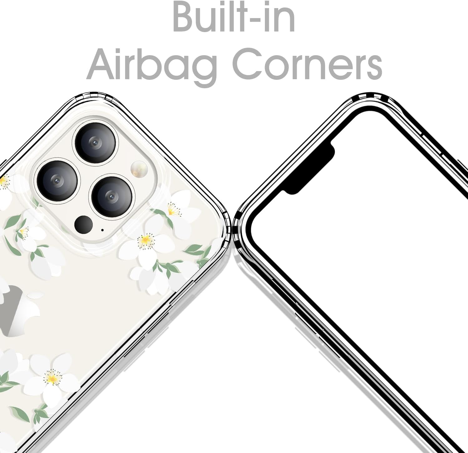 GYZYA for Iphone 15 Pro Case Clear 6.1 Inch with Pattern Design, Protective Slim TPU Cover + Shockproof Bumper for Women and Girls (Blooming Flowers)  GYZYA   