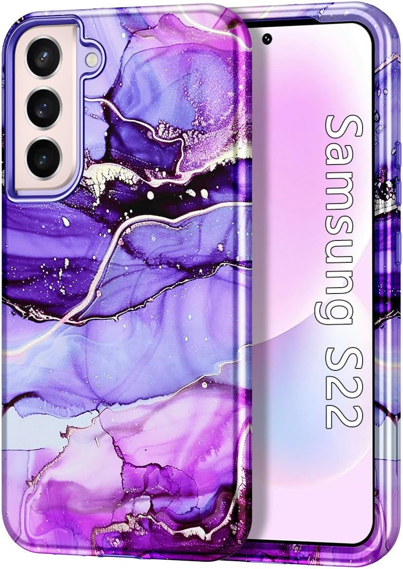 Btscase for Samsung Galaxy S22 plus Case, [Military Grade Drop Tested] Marble Pattern Design Slim Rugged Shockproof Women Girls Men Protective Anti-Scratch Cover for Galaxy S22 plus 5G, Cobalt Blue