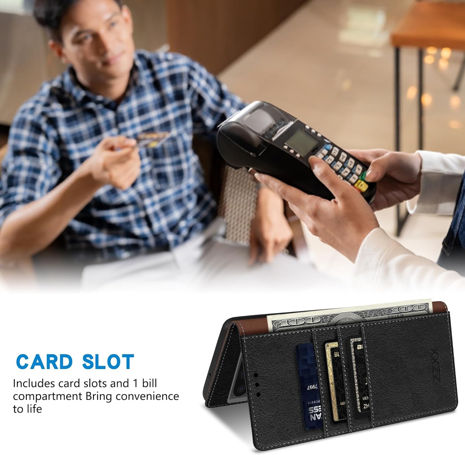 ZZXX for Google Pixel 8 Pro Wallet Case with [RFID Blocking] Card Slot Stand Strong Magnetic Leather Flip Fold Protective Phone Case for Google Pixel 8 Pro Case Wallet(Black-6.7 Inch)  ZZXX   