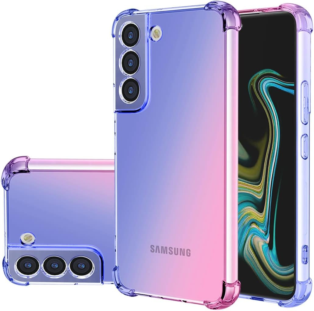 Case for Galaxy S22 plus Case, Samsung S22+ 5G Cute Case Girls, Gradient Slim anti Scratch Soft TPU Phone Cover Shockproof Protective Case for Samsung Galaxy S22 plus 5G (Purple/Blue)