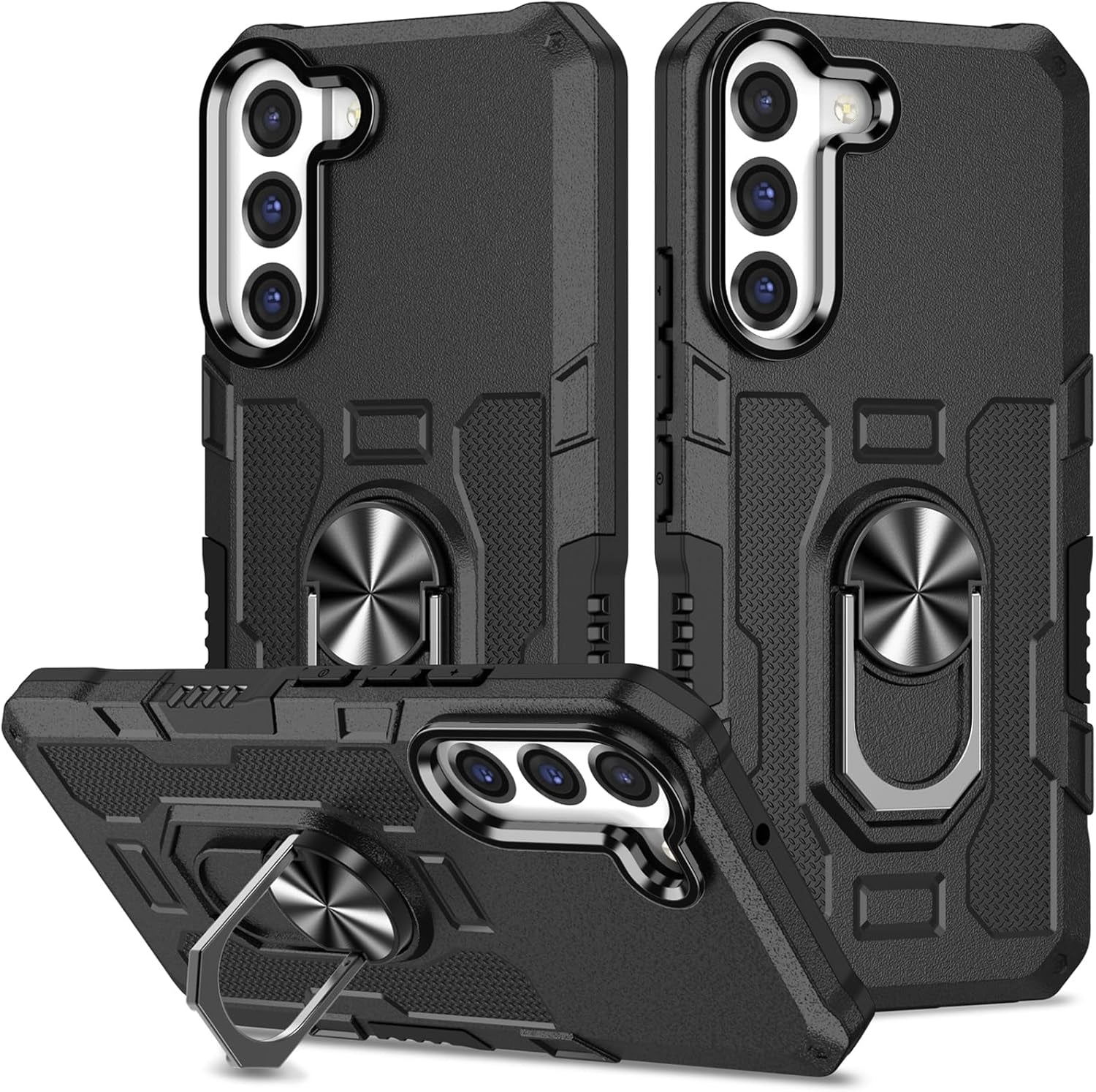 For Samung Galaxy S22 plus Case S22+ plus Case with Ring Kickstand Military Grade Shockproof Case Cover Anti-Scratch Protective Armor for Galaxy S22 plus S22+ plus Phone Case (Pink)