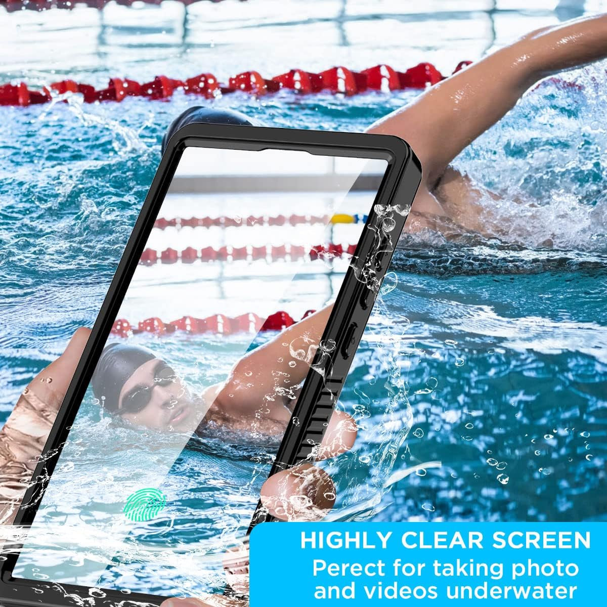 Aicase for Samsung Galaxy S23 Ultra Case Waterproof, Clear Water Proof Shockproof Dustproof Snowproof Full Body Rugged Transparent Underwater Phone Case for Galaxy S23 Ultra Built-In Screen Protector