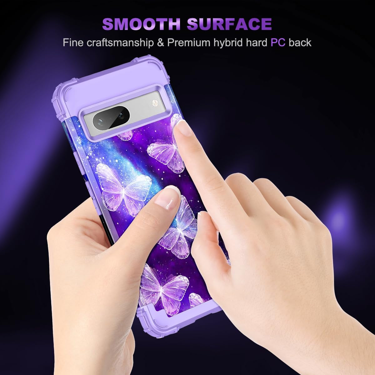Casetego Compatible with Google Pixel 7A Case,Three Layer Heavy Duty Sturdy Shockproof Full Body Rugged Hard Pc+Soft TPU Bumper Protective Case for Google Pixel 7A 5G 2023,Butterfly  Casetego   