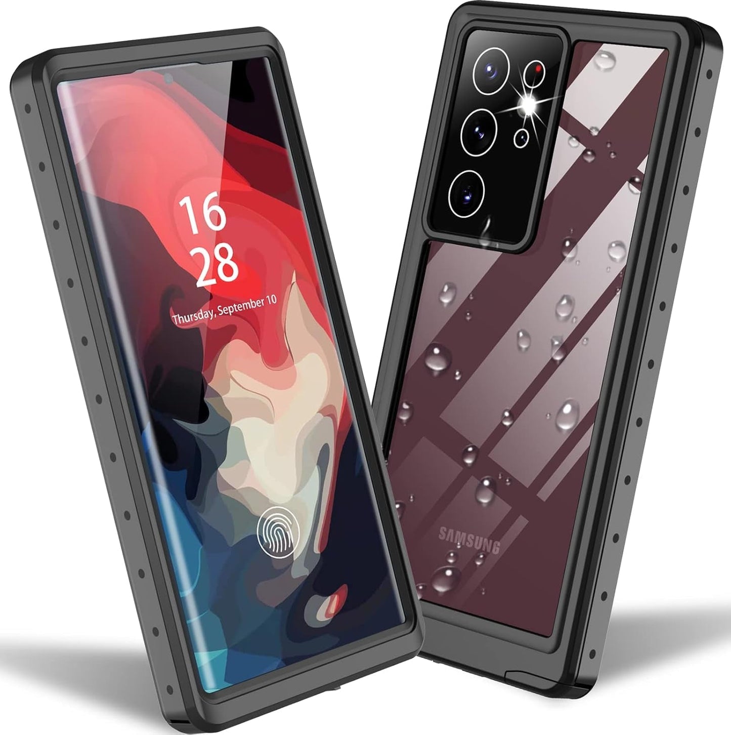 For Samsung Galaxy S22+Plus Case Waterproof Shockproof,Galaxy S22 plus Case with Built-In Screen Protector 360 Full Body Heavy Rugged Samsung S22+Plus Protective Case(Blue/Clear)