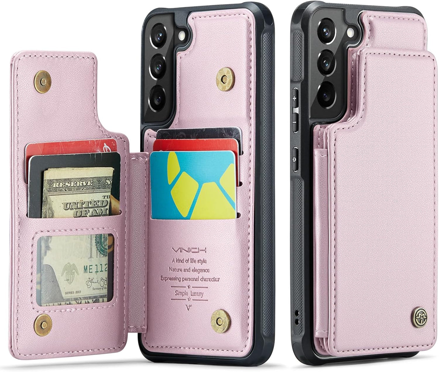 For Samsung Galaxy S22 plus Case with Card Holder, for Samsung S22 plus Wallet Case for Women Men with RFID Blocking, Durable Kickstand Shockproof Case for Galaxy S22 plus 5G, Purple