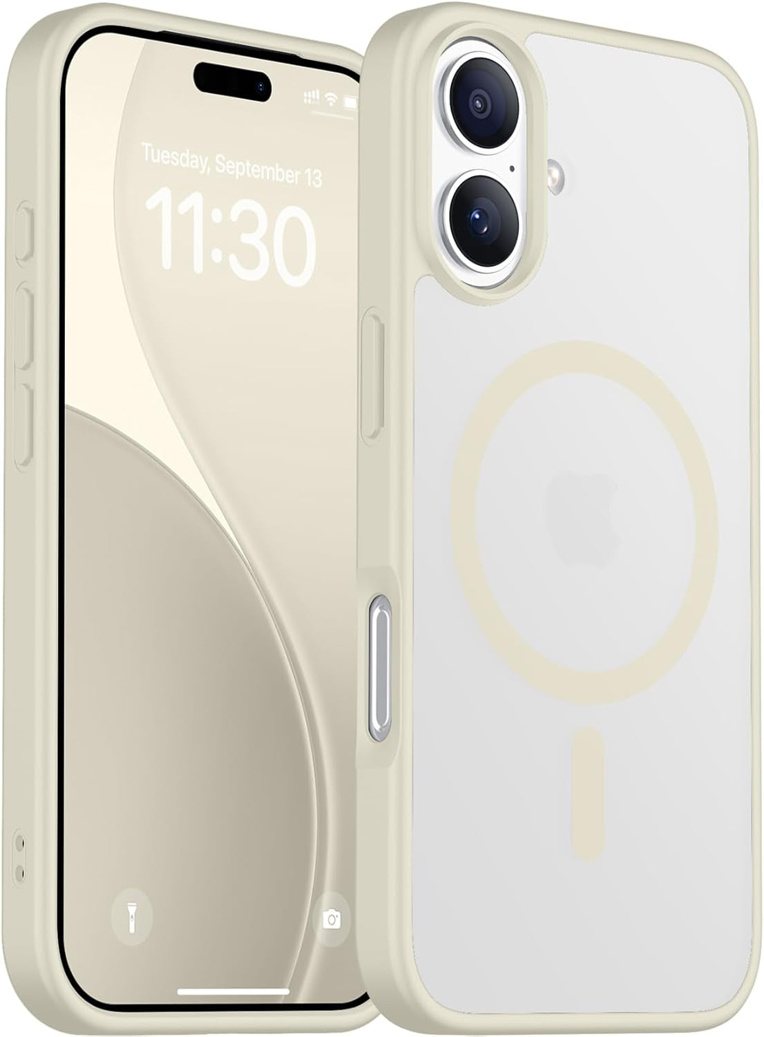 Red2Fire Designed for Iphone 17 Case Magnetic, (Compatible with Magsafe) (Military Grade Drop Protection) Translucent Matte Shockproof Phone Case for Iphone 17 6.3"-Black