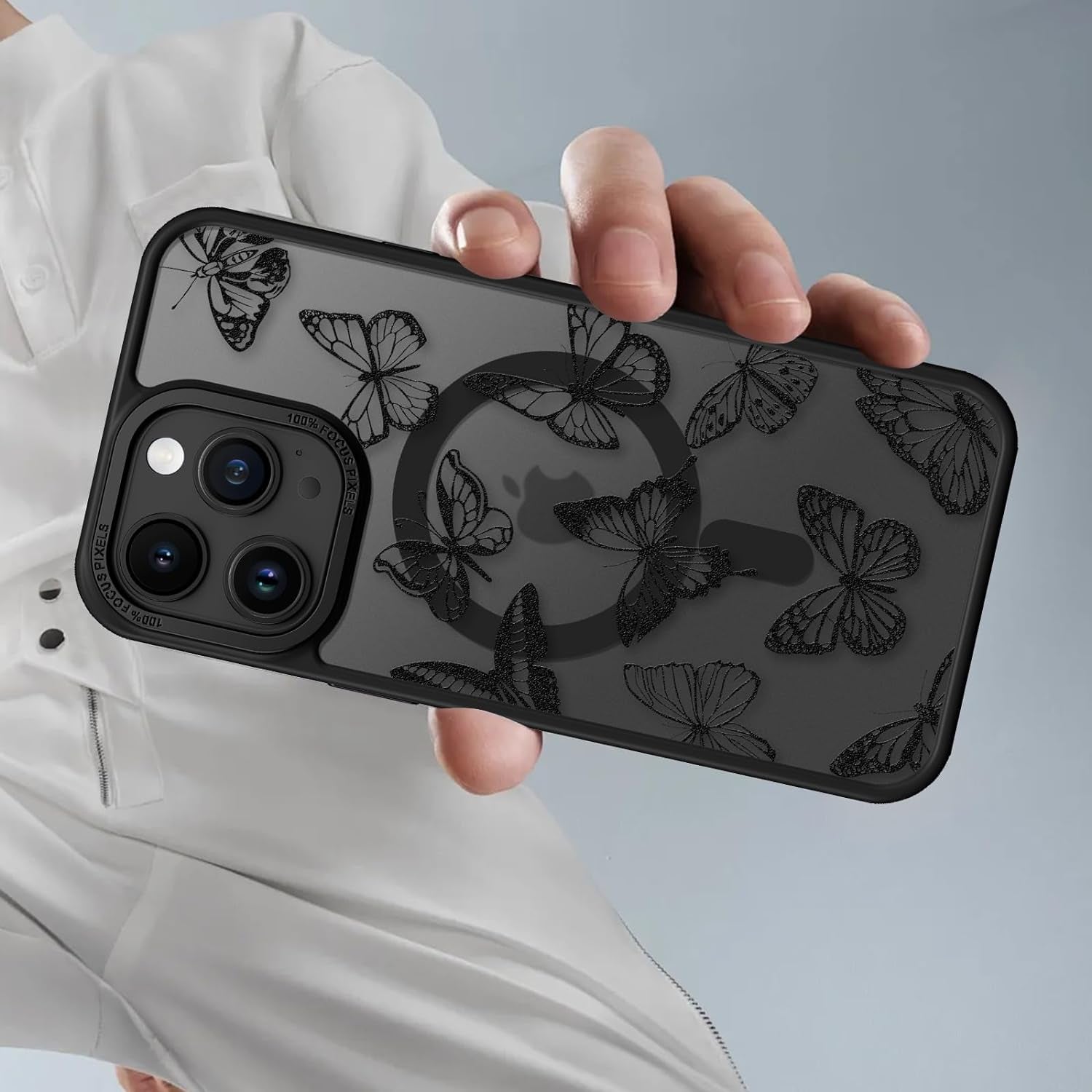 BENTOBEN for Iphone 14 Pro Case,Cute Butterfly Pattern Iphone 14 Pro Magnetic Case [Compatible with Magsafe] Translucent Matte Slim Women Girl Protective Cover Case for Iphone 14 Pro 6.1",Black  BENTOBEN   