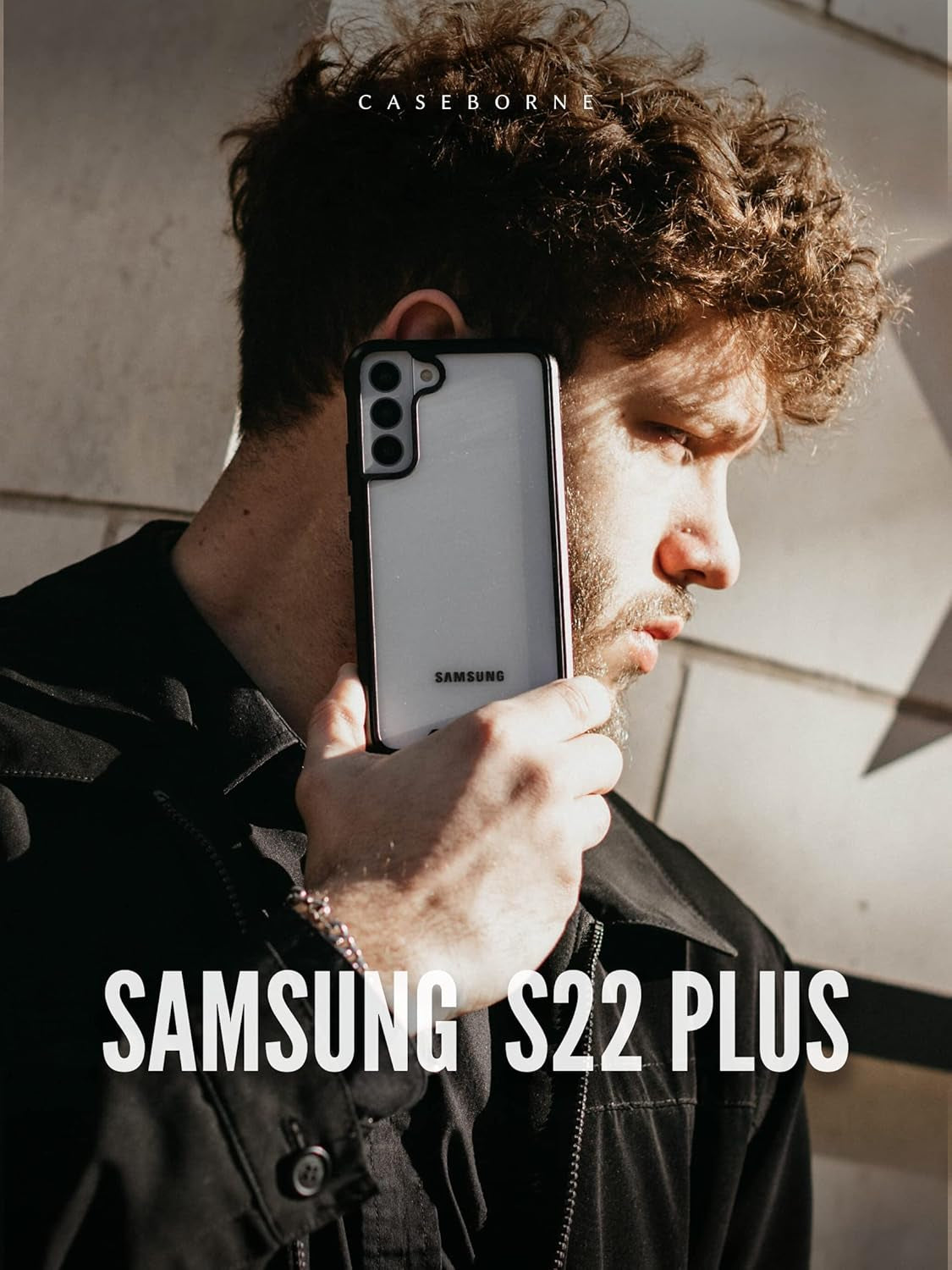 Caseborne R Compatible with Samsung Galaxy S22+Plus 5G Case - Shockproof Protective Clear, Military Grade 12Ft Drop Tested, Durable Aluminum Frame, Anti-Yellowing Technology - Black