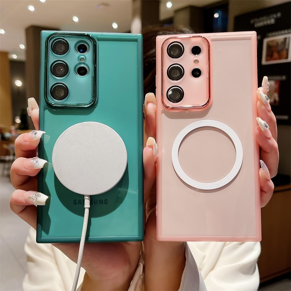 Compatible with Galaxy A53 5G Magnetic Clear Case[Compatible with Magsafe] Transparent Slim Thin TPU Bumper Shockproof Camera Lens Protective Cover Phone Case for Samsung Galaxy A53 5G(Clear)