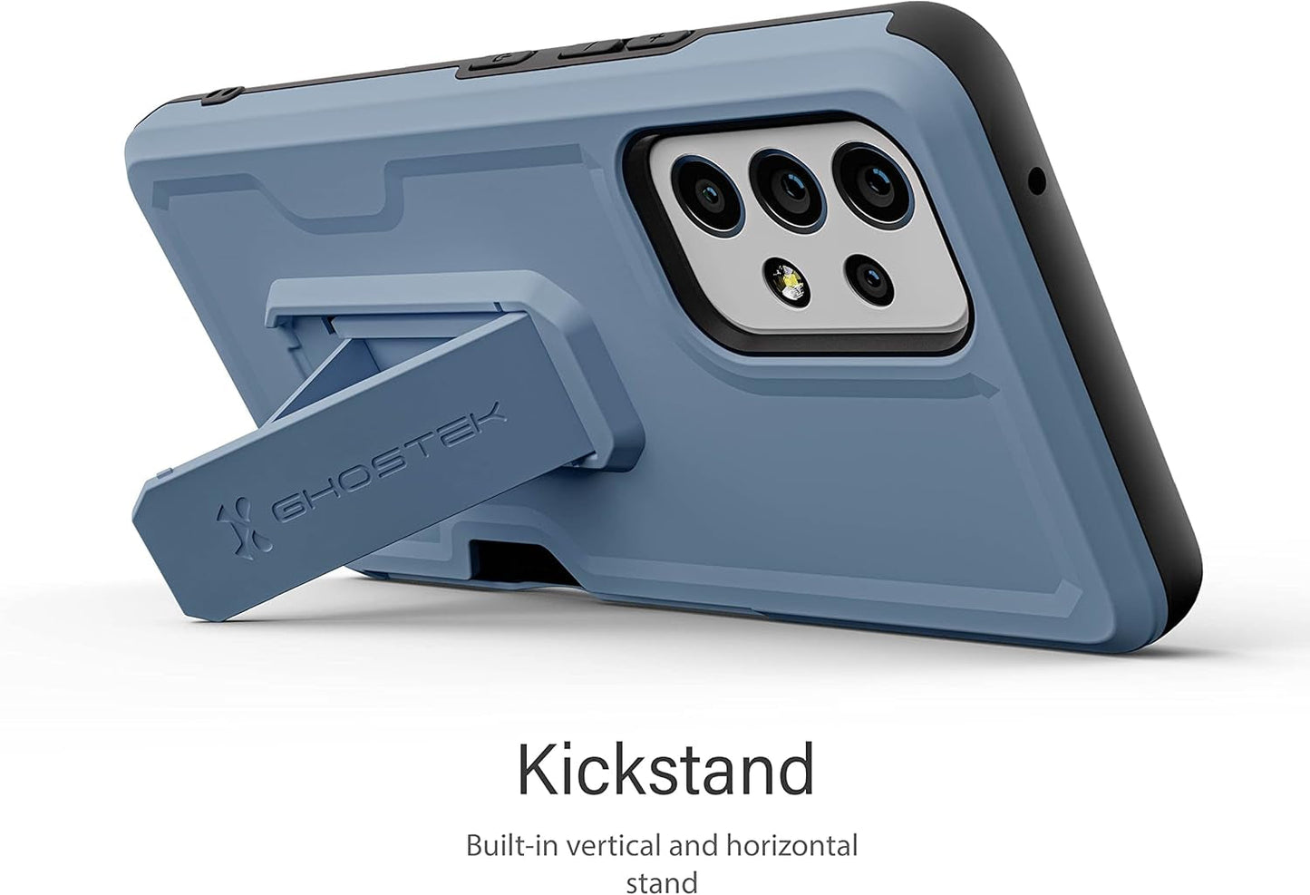 Ghostek IRON ARMOR Galaxy A53 5G Case with Belt Clip and Kickstand Credit Card Holder Slot Heavy Duty Protection Shockproof Protective Cover Designed for 2022 Samsung Galaxy A53 5G (6.5") (Matte Blue)